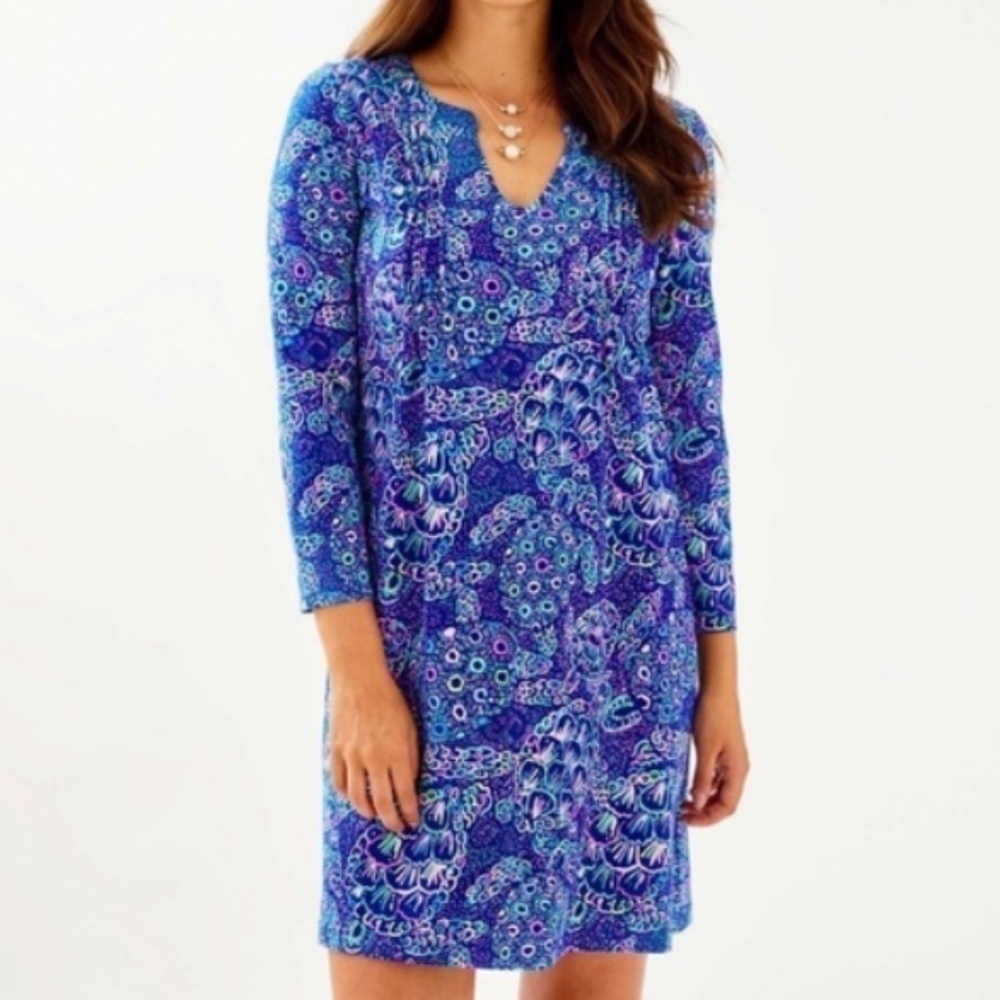 Lilly Pulitzer Aubrey UPF 50+ Shift Dress size X-Small multicolor preppy